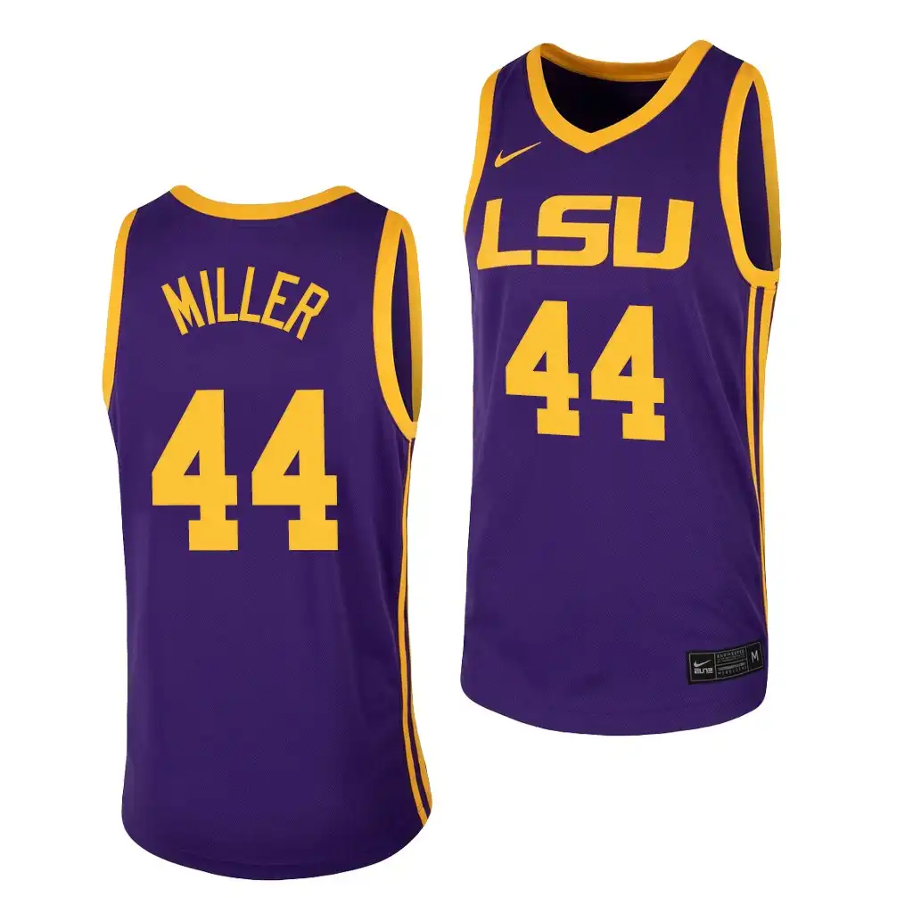 Men's LSU Tigers Adam Miller #44 2021 Transfer Purple Away NCAA Football Jersey